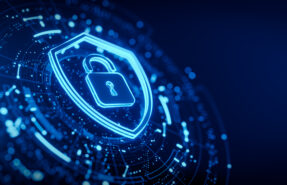 Cyber Security and Data Protection digital icon.